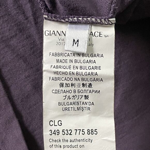 Versace T Shirt Womens Medium Purple Collection Medusa LS Lightweight Bulgaria - Picture 6 of 10